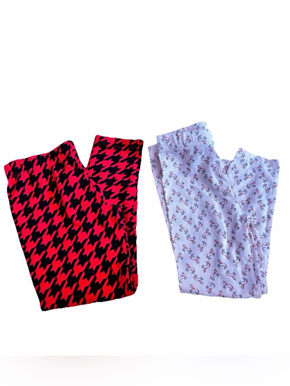 Carter’s/Epic threads Red, black houndstooth leggings w pink/white floral bundle
